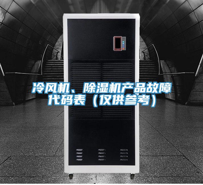 冷風機、除濕機產品故障代碼表（僅供參考）